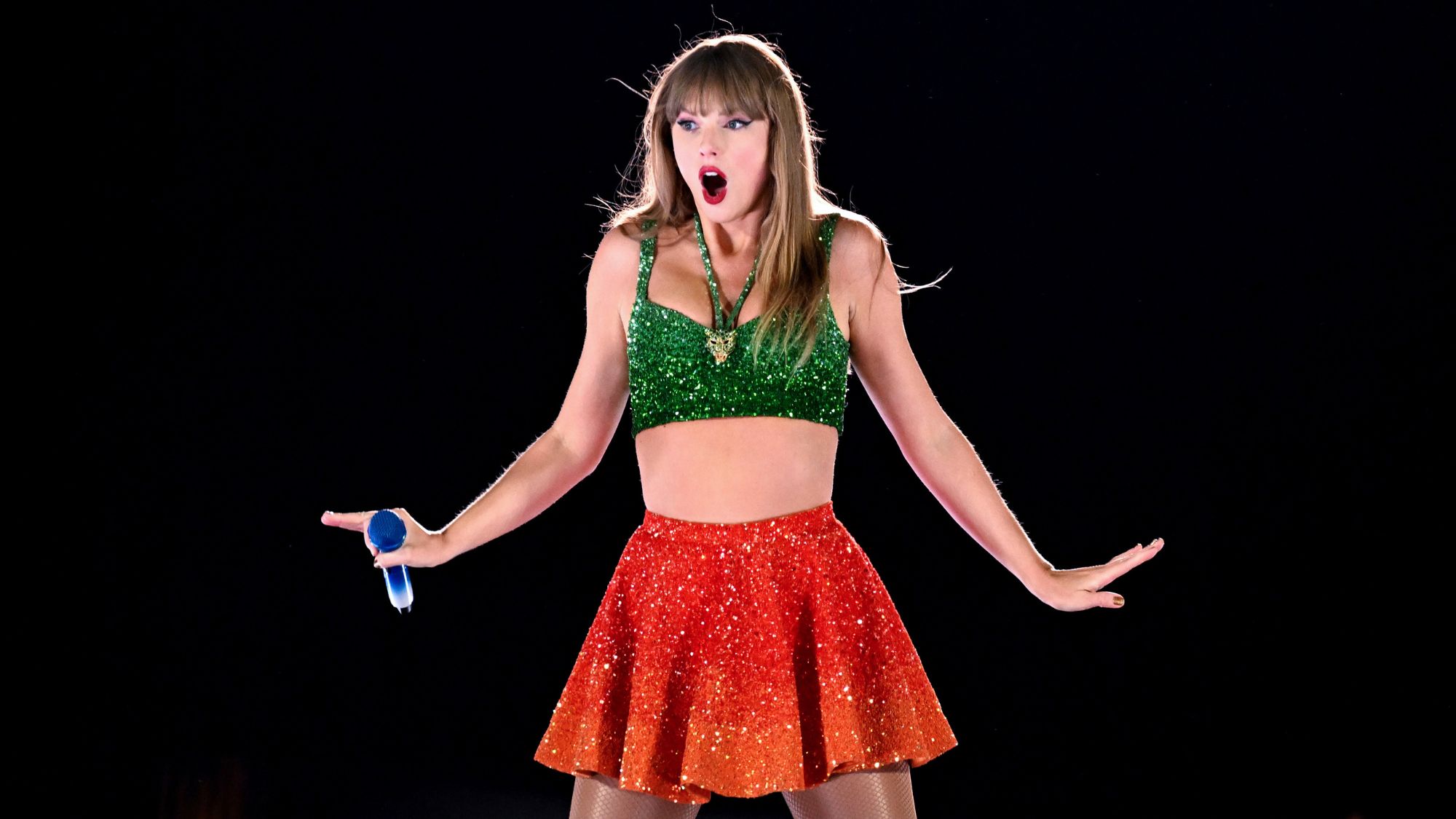 Taylor Swift performs on-stage during her Eras tour