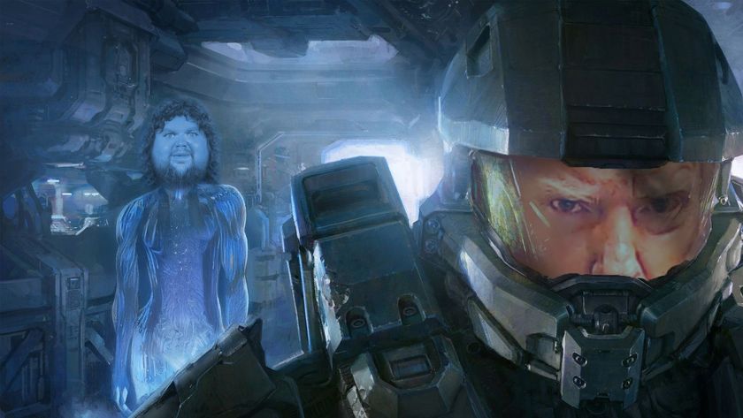 Master Chief and Cortana depicted as President Trump and Vice President JD Vance, respectively.