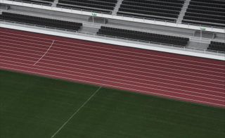 Helsinki Olympic stadium shot by Janne Tuunanen showing track