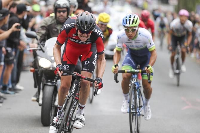 Campbell Flakemore attacks on the final climb.