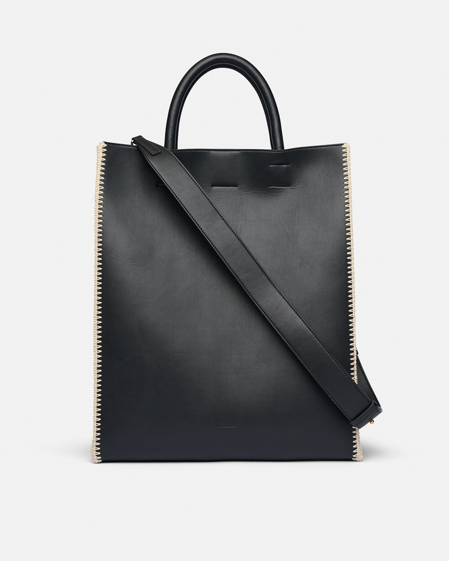 The Compass Tote - Crochet Tote Bag - Black/creme - Os