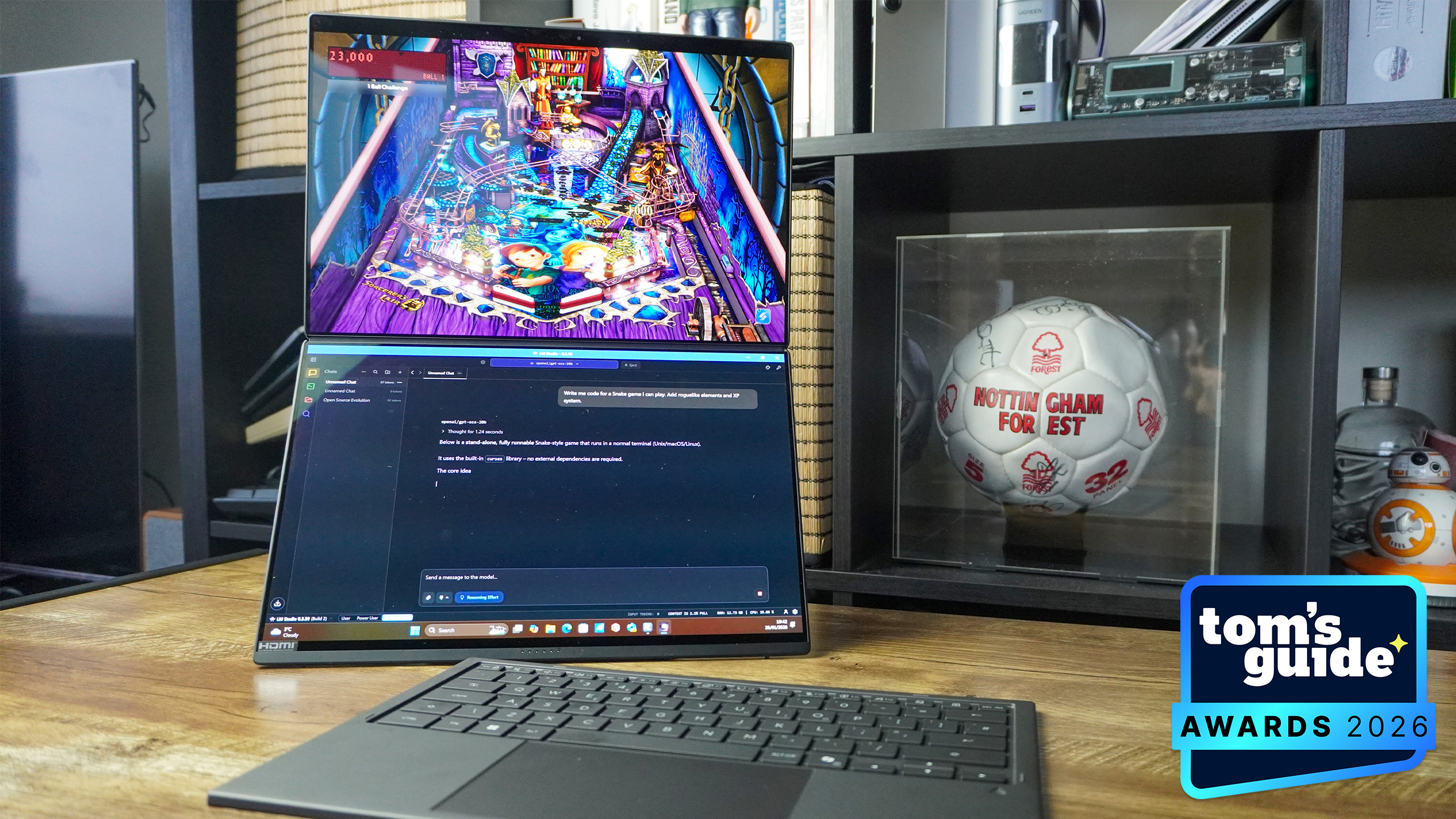 The Asus Zenbook Duo with a TG Awards 2026 badge