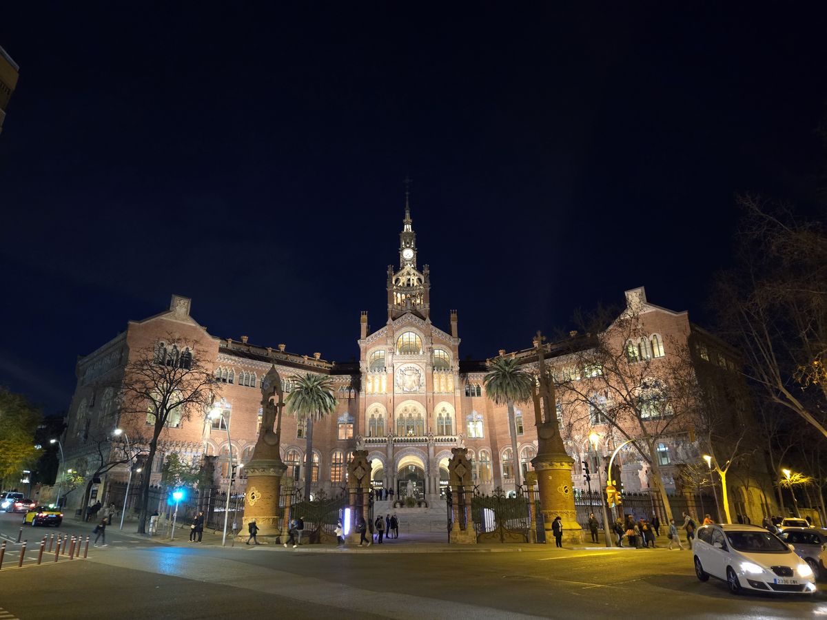 A building at night