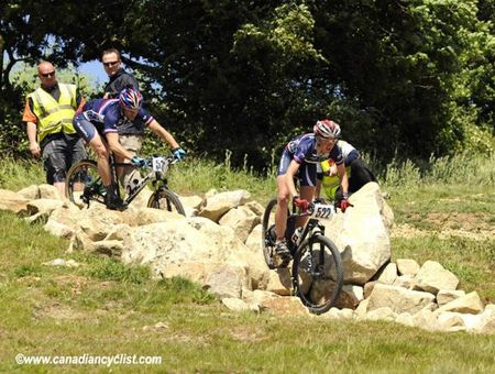 World Cup leader Julie Bresset navigates one of the rock gardens.