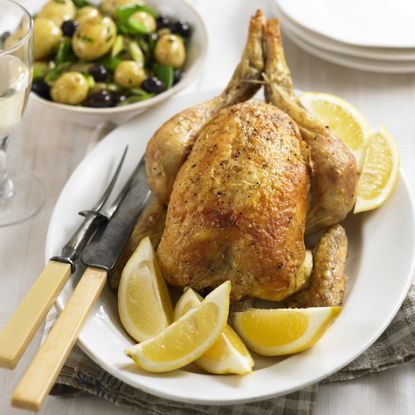 Roast chicken with warm potato salad recipe-chicken recipes-recipe ideas-new recipes-woman and home