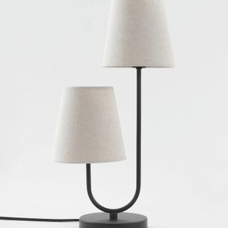 M&S Collection 2 Shade Black Metal Table Lamp