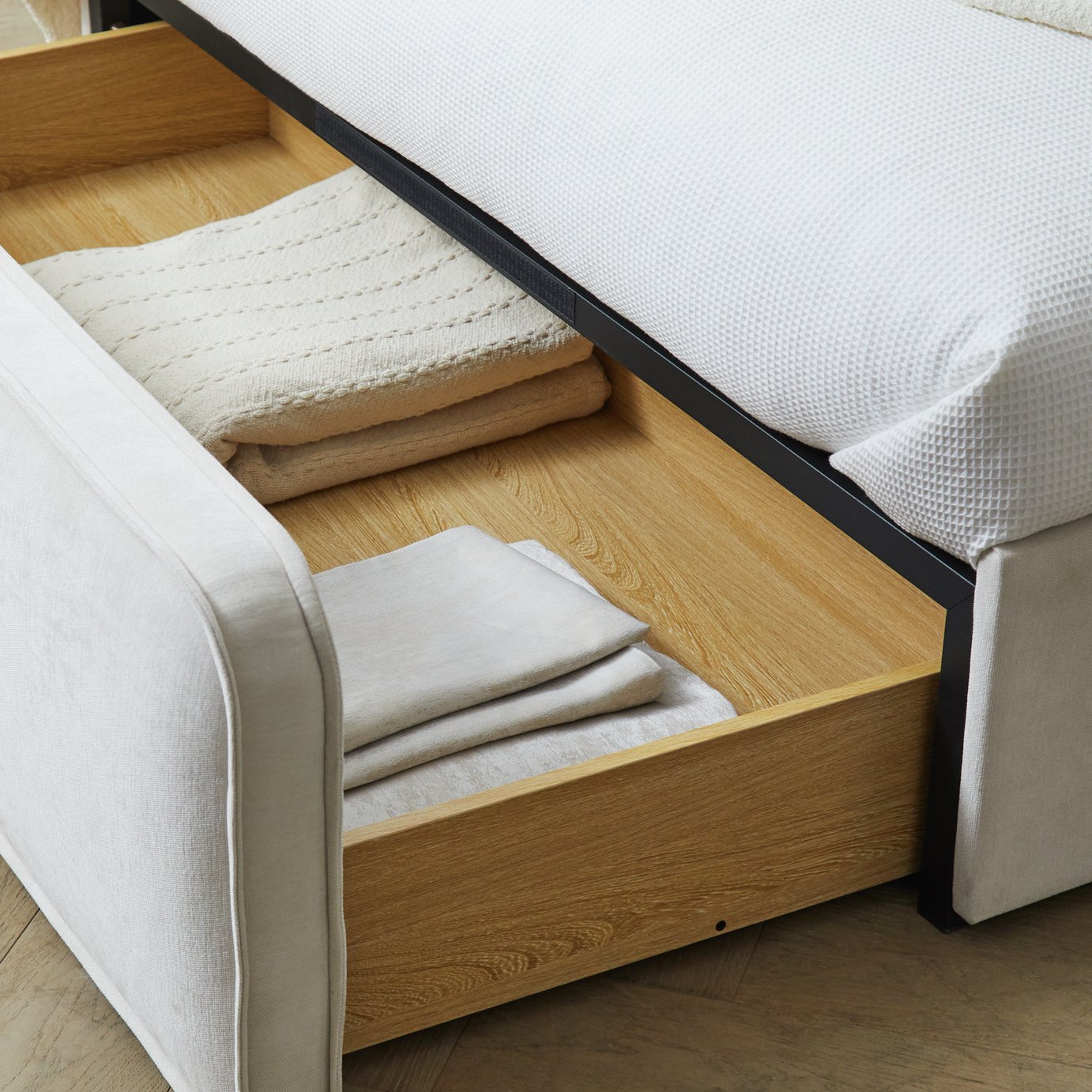 Habitat Ruxley Small Double End Drawer Storage Bed - Natural