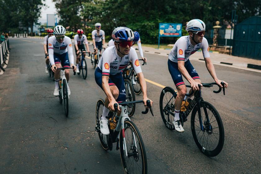Picture by Alex Whitehead/SWpix.com - 24/09/2025 - Cycling - 2025 UCI Road World Championships - Kigali Convention Centre, Kigali, Rwanda - Road Race Training - Tom Pidcock (Great Britain)