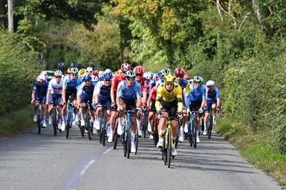 The peloton on stage one of the Tour of Britain Men