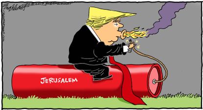 Political cartoon U.S. Trump Jerusalem
