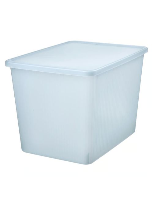 Rykta Storage Box With Lid - Transparent Gray-Blue 14 &frac14;x19 &frac34;x13 &frac34; "/12 Gallon