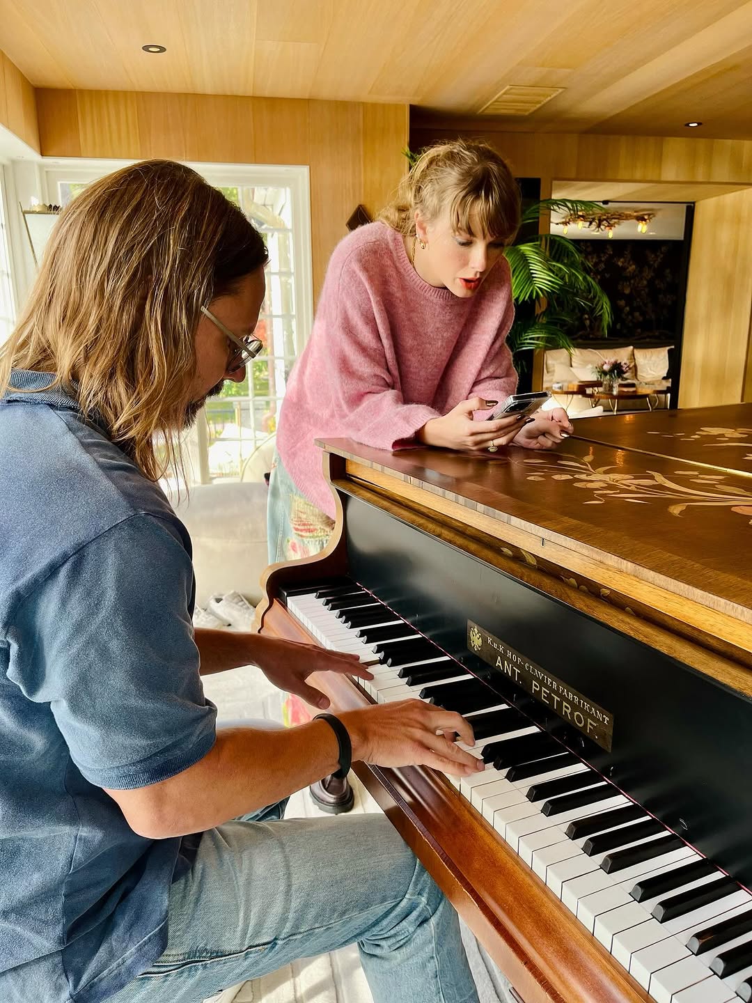 Taylor Swift posted photos on Instagram from her Life of a Showgirl journey, wearing S&amp;eacute;zane loafers