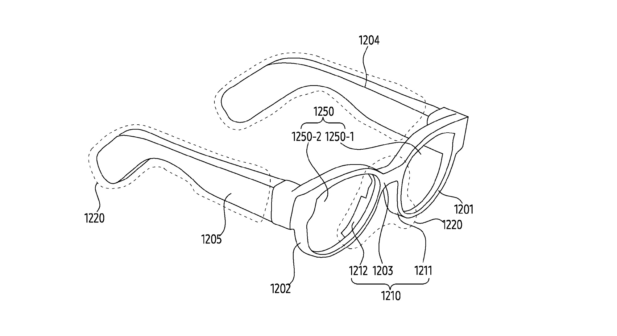 Samsung smart glasses patent drawing