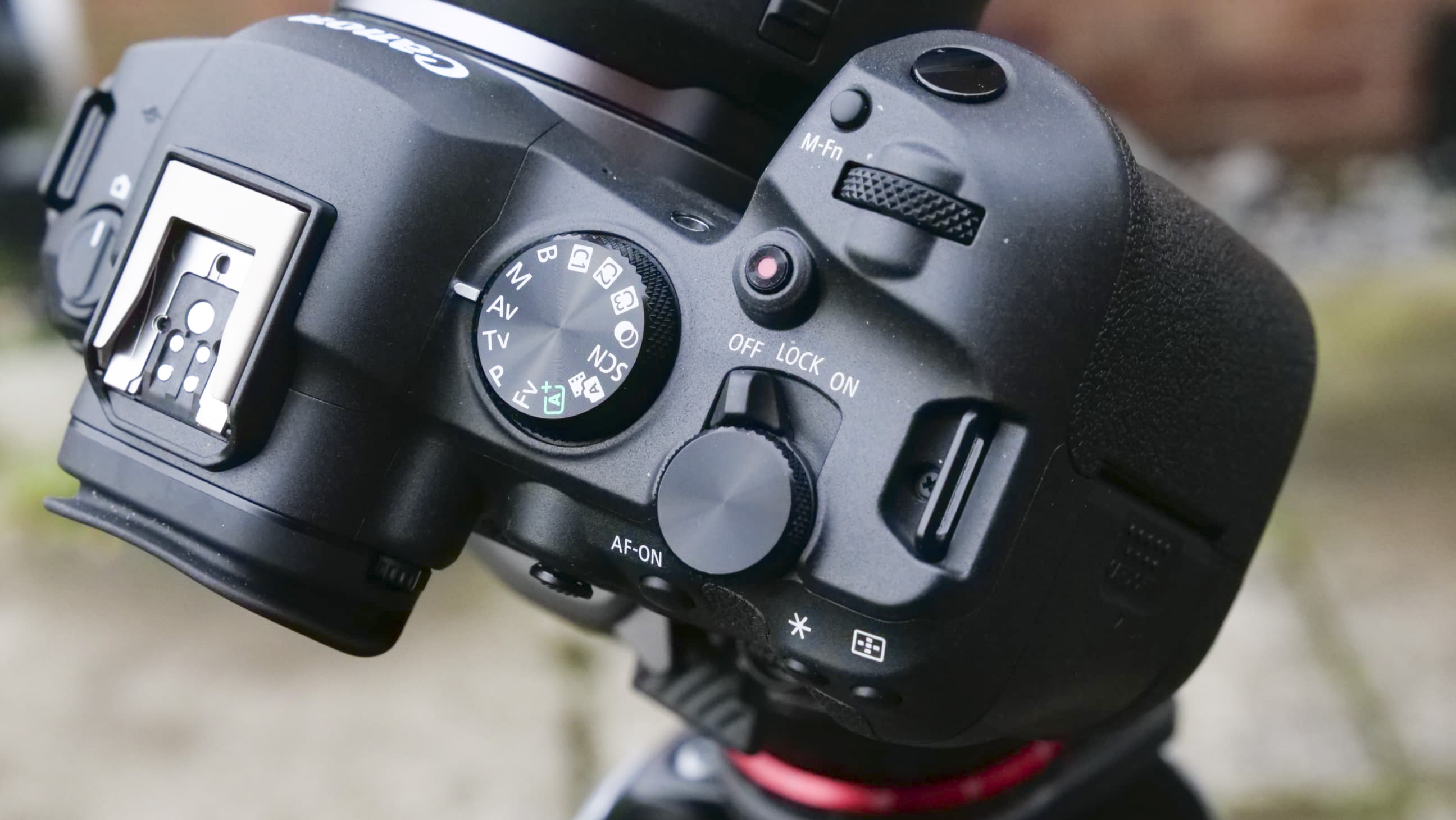 Canon EOS R6 II shooting mode dial and controls close up