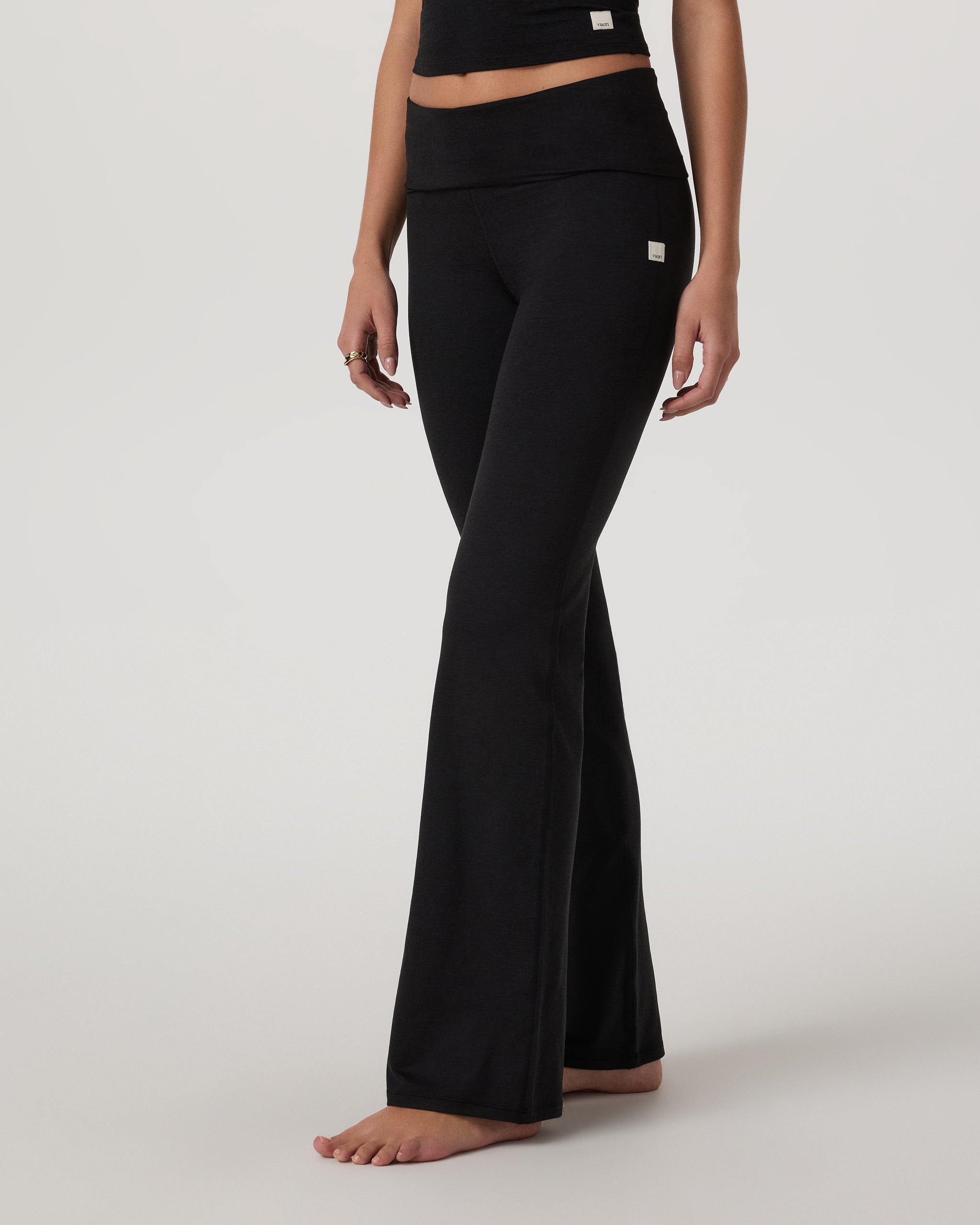 Halo Foldover Pant - Black Heather - Xxs