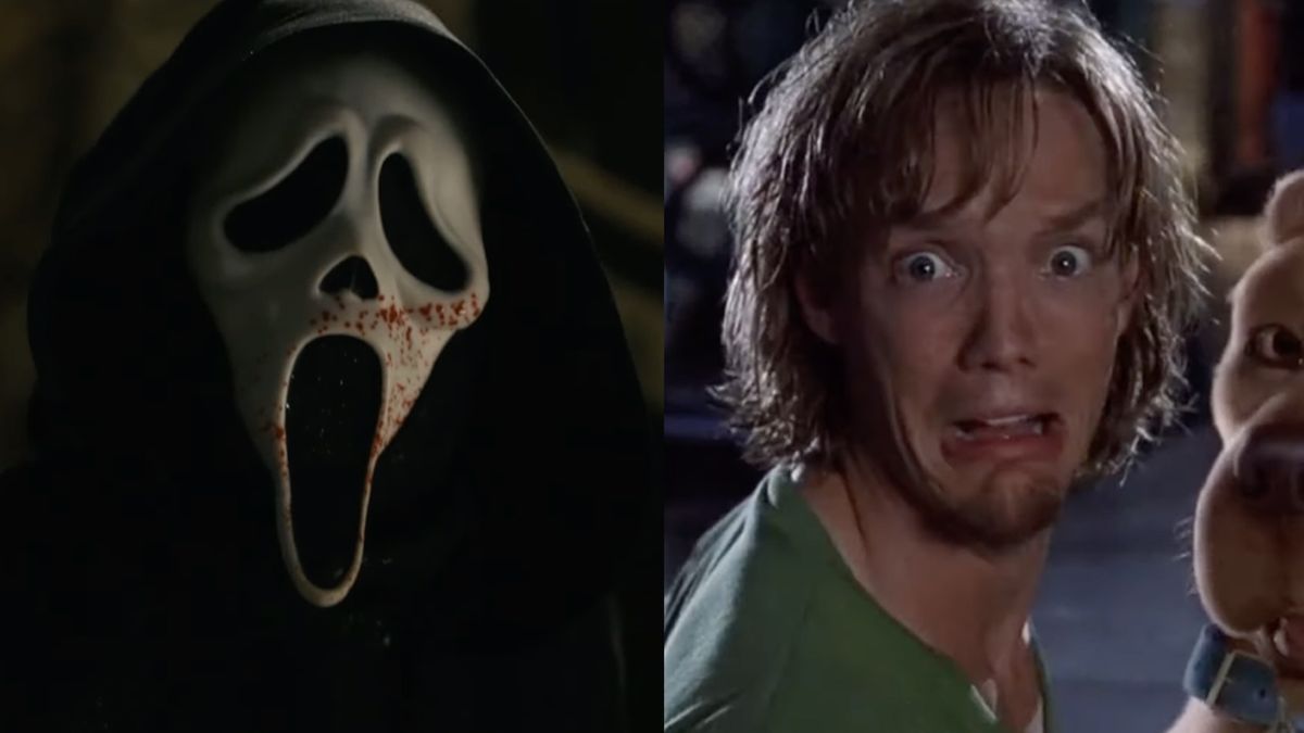 Ghostface bloody in Scream 6, Shaggy looking terrified in Scooby Doo. 