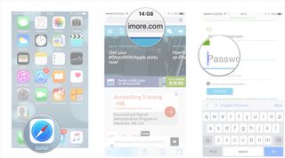 Launch Safari, navigate to a site, and fill in your information.