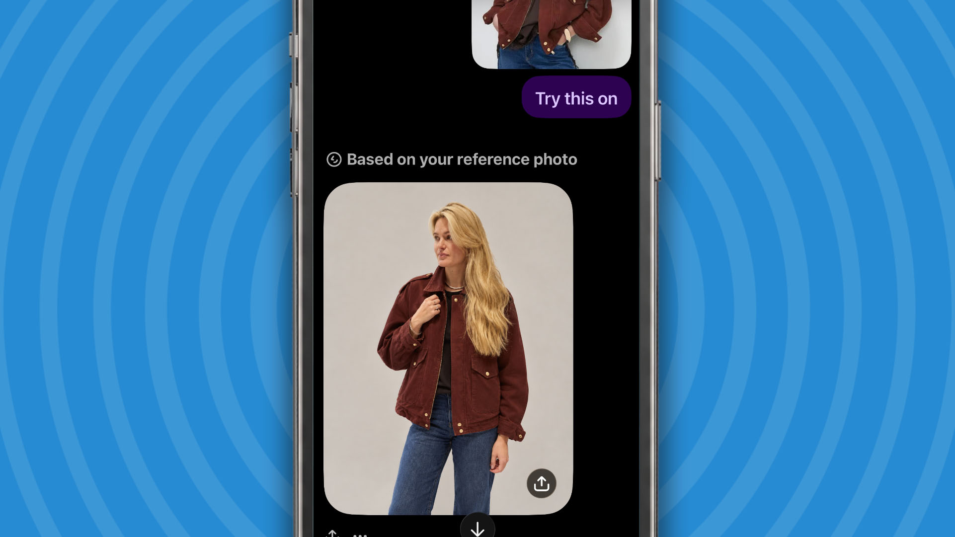 Using ChatGPT's Try On feature on an iPhone