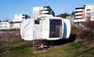 Jean Maneval-designed Bubble House has touched down next to the city's modern art museum