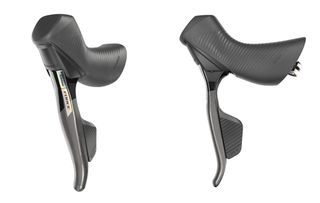 Images show redesigned SRAm Force AXS levers from two different angles