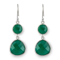 Green Onyx Gemstone Earrings in Sterling Silver - Triangular £39.00 | Milina London
