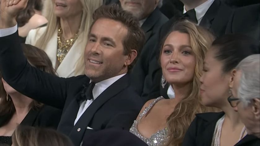 Ryan Reynolds and Blake Lively sitting in audience at SNL50 special