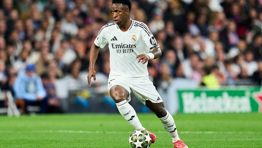 Vinicius Junior of Real Madrid in action during the UEFA Champions League in March 2025 