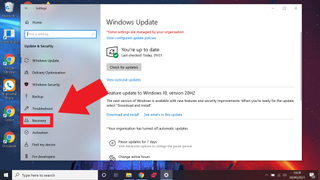 how to uninstall a Windows 10 update - enter recovery menu
