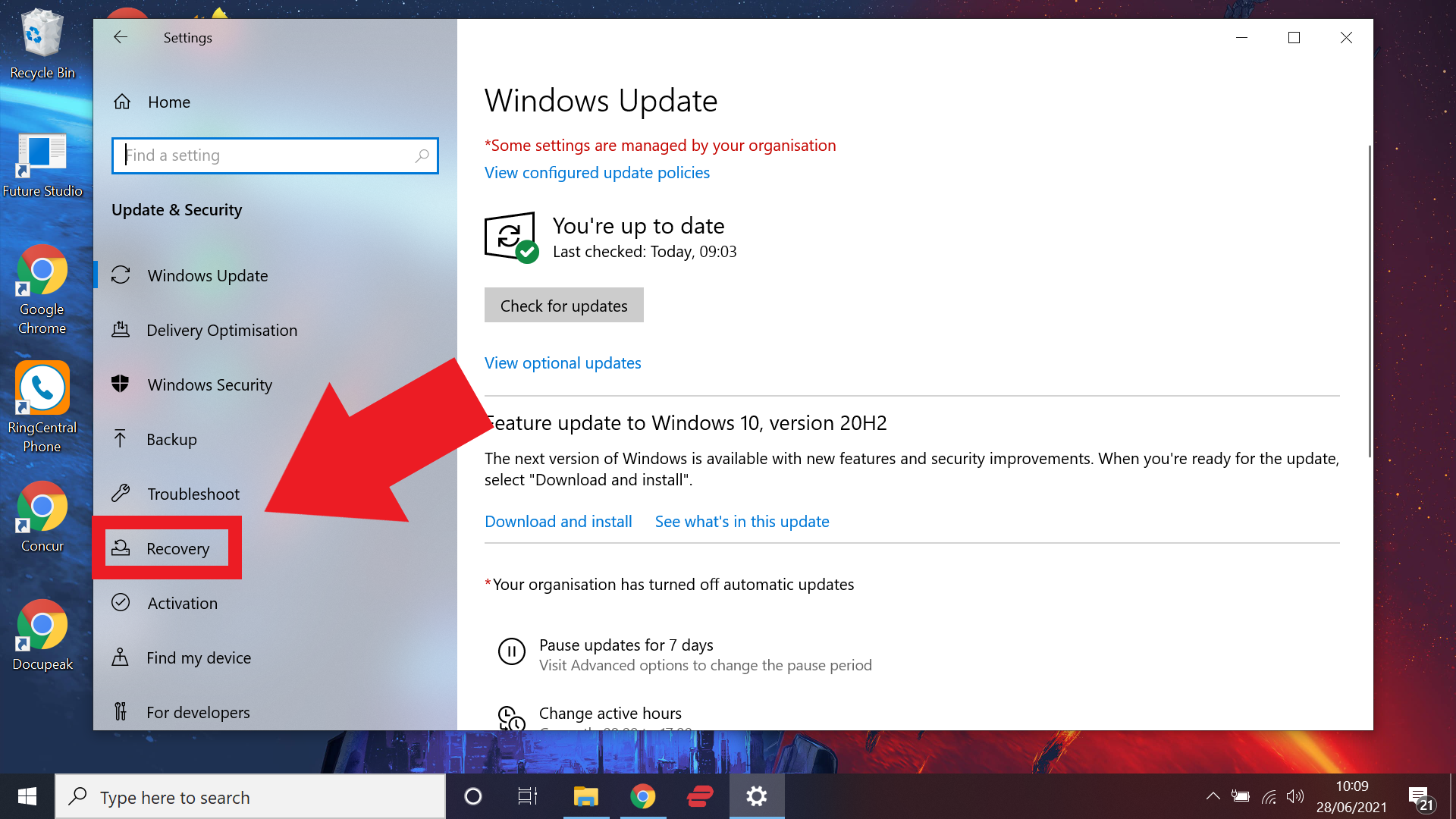 как удалить обновление Windows 10 - войдите в меню восстановления
