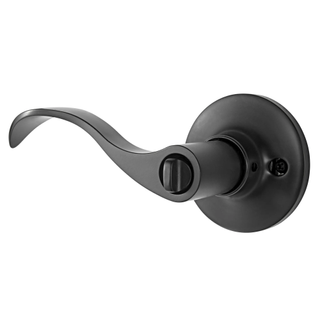 black curved front door handle