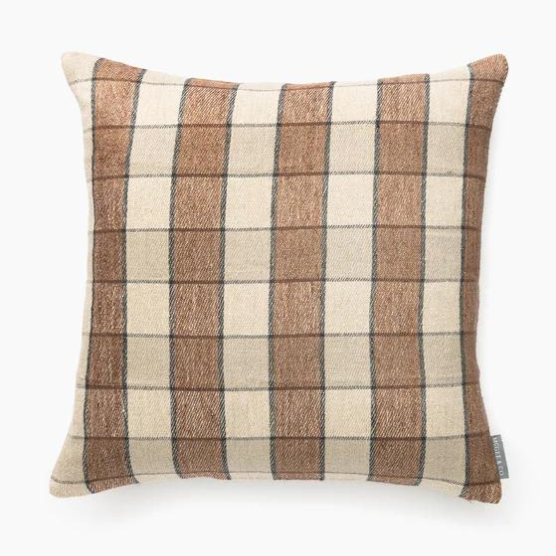 A checkered pillowcase