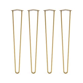 DT Ironcraft 4 x Hairpin Legs, Gold Brass