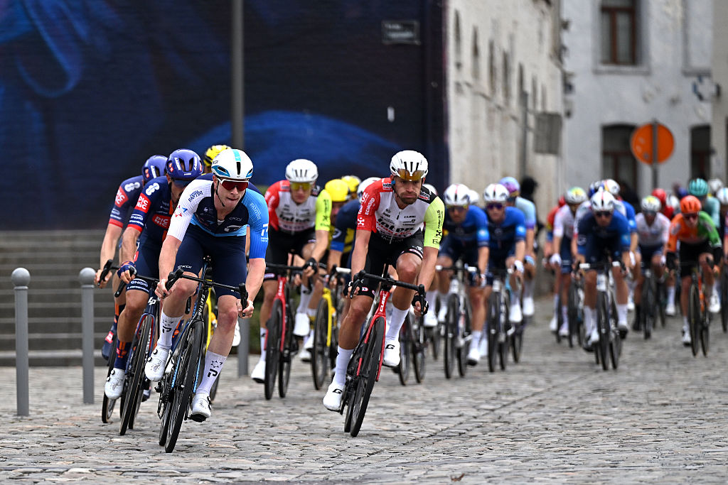 BINCHE, BELGIUM - OCTOBER 07: Matis Louvel of France and Team Israel - Premier Tech competes during the 38th Binche - Chimay - Binche / Memorial Frank Vandenbroucke 2025 a 203.2km one day race from Binche to Binche on October 07, 2025 in Binche, Belgium. (Photo by Luc Claessen/Getty Images)