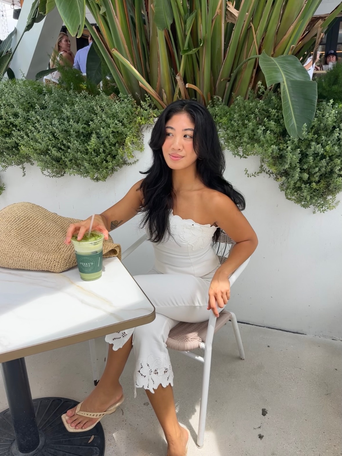 A woman wearing light-latte shoes in summer 2026.