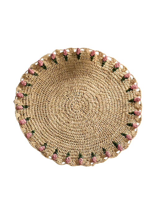 Tulip Border Raffia Placemat