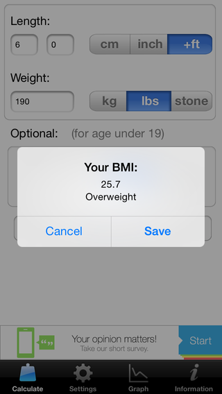 The BMI Calculator app is a simple, easy-to-use BMI calculator.