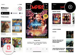 How to subscribe to magazines: Tap Apple News+, tap on a magazine, tap on the magazine's title, tap the plus icon
