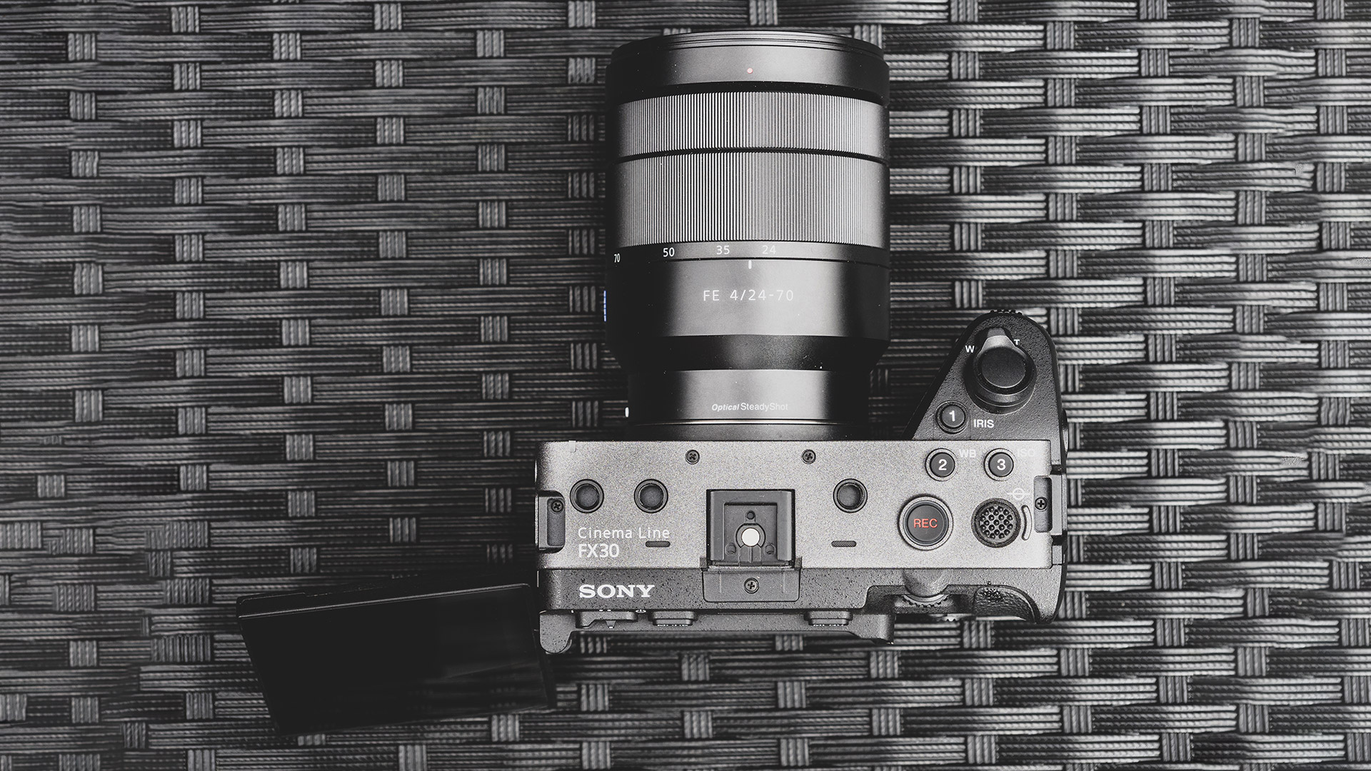 Sony FX30 Cinema Line camera from above
