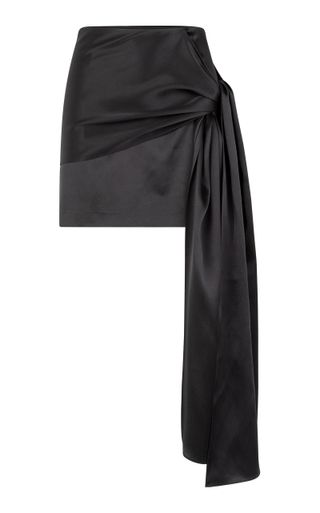 Mila Draped Silk Mini Skirt