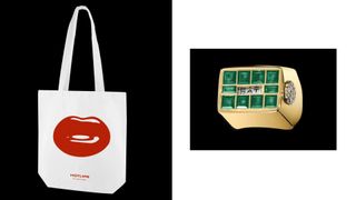 lips tote and calendar ring