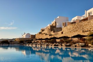The swimming pool at Myconian Villa Collection, Mykonos