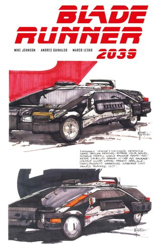 Blade Runner 2039 cover with flying car details