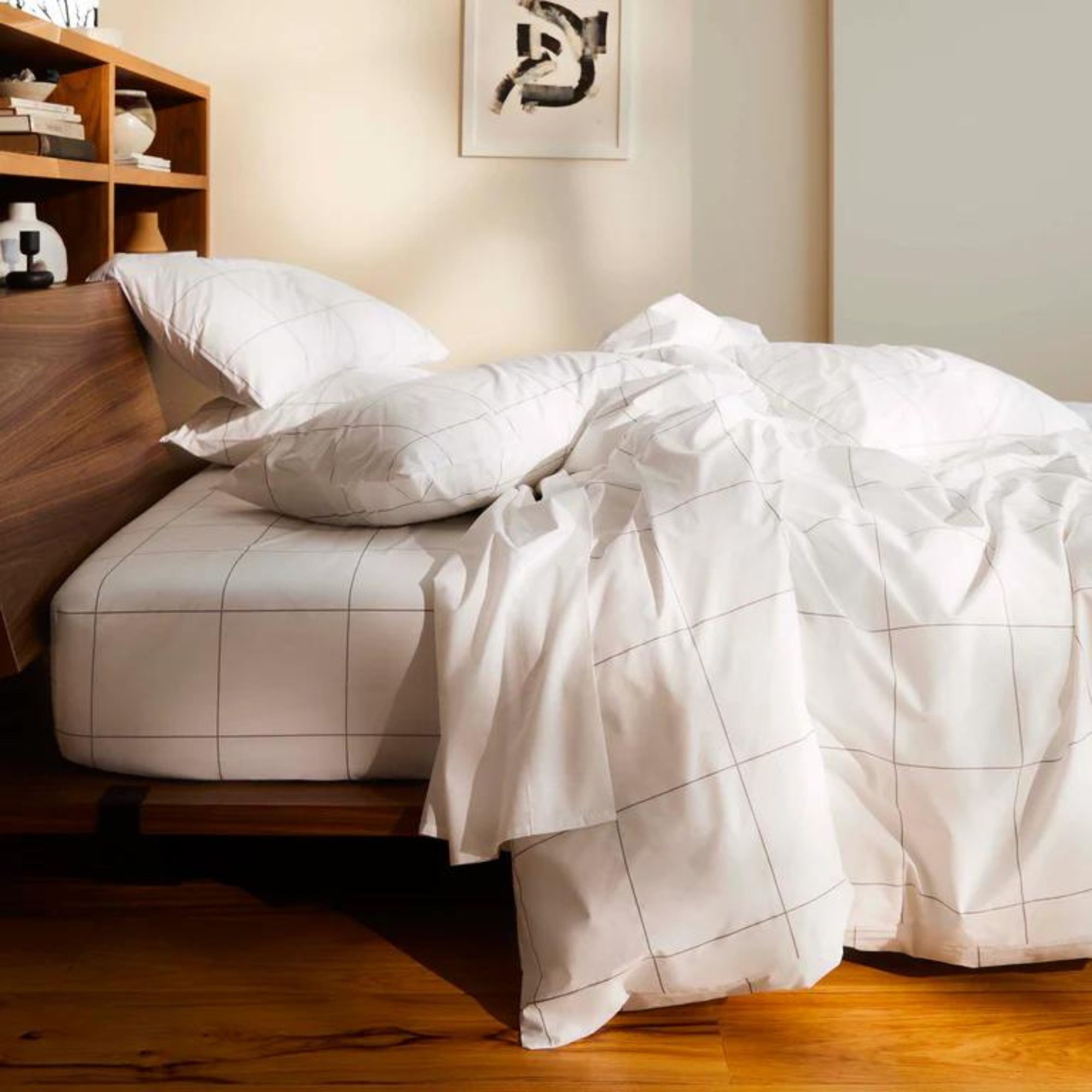 Brooklinen Luxe Core Sheet Set on a bed.
