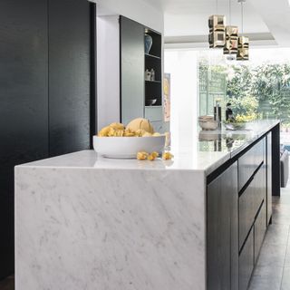 kitchen with white marble counter
