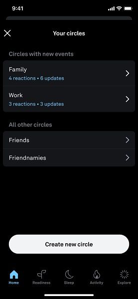 Oura Circles feature