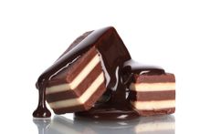 Two pieces of chocolate candy