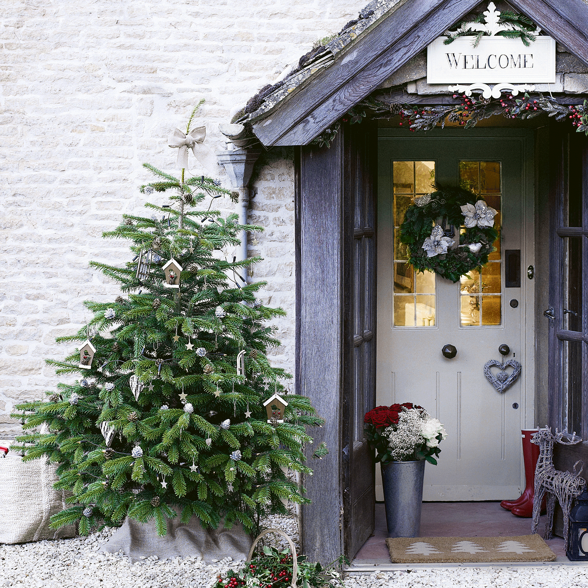 Christmas tree with front door