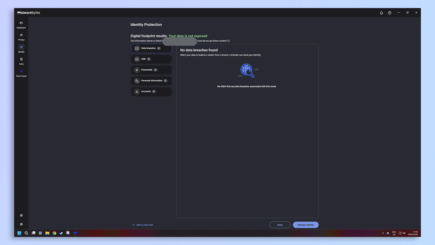 Malwarebytes antivirus software screenshot