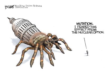 Political Cartoon U.S. Senate Cogress Nuclear Option SCOTUS McConnell