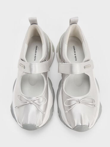 Satin Bow Two-Tone Mary Jane Sneakers